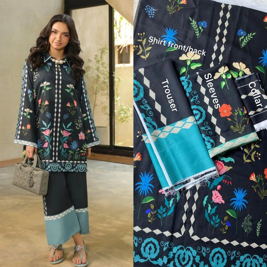 Pcs Women's Unstitched Printed Suit