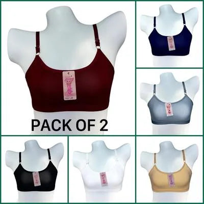 Comfortable Multicolor Jersey Non-Padded Bra