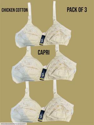 Chikan Embroidered Cotton Non-Padded Bra