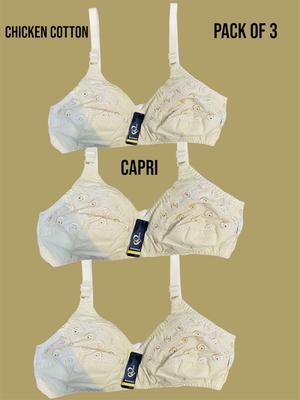 Chikan Embroidered Cotton Non-Padded Bra