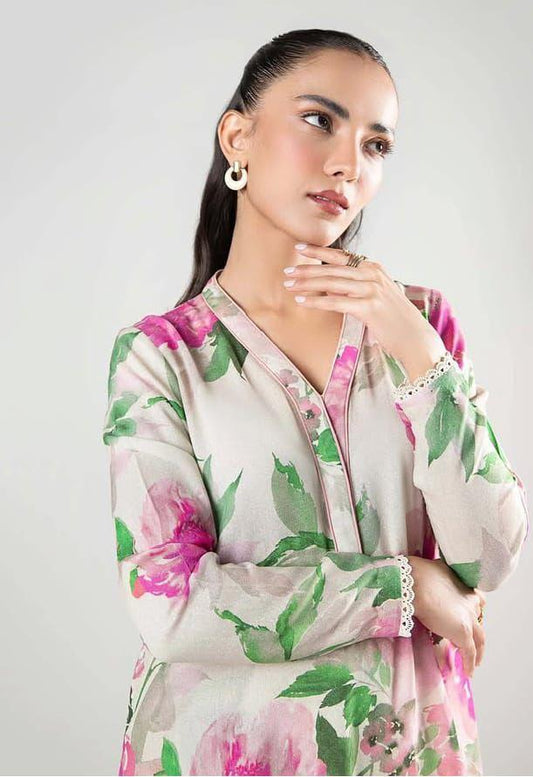 2 Pcs Women's Unstitched Printed Suit