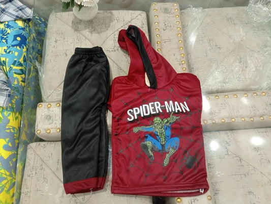 Boy's Cotton Fleece Printed Hoodie Tracksuit