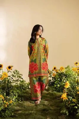2 Pcs Women's Unstitched Digital Print Suit