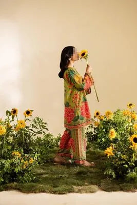 2 Pcs Women's Unstitched Digital Print Suit