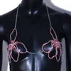 Navel Bell Button Rings Stonefans Hollow Crystal Flower Bra Chain Necklace Breast Jewelry Women Festival Bling Lingerie Chest Chain