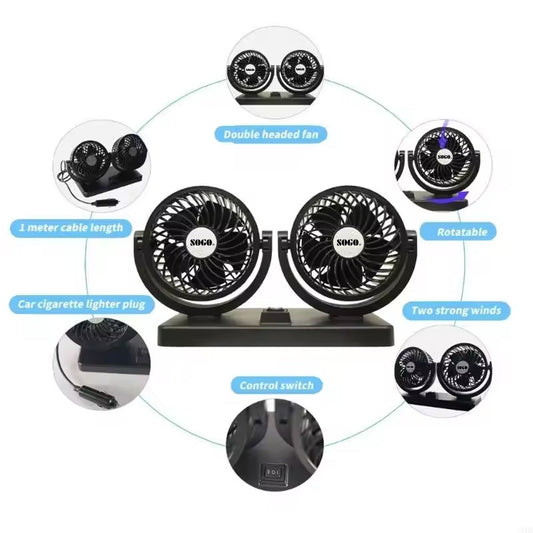 Car Fan Dual Head 4-Inch