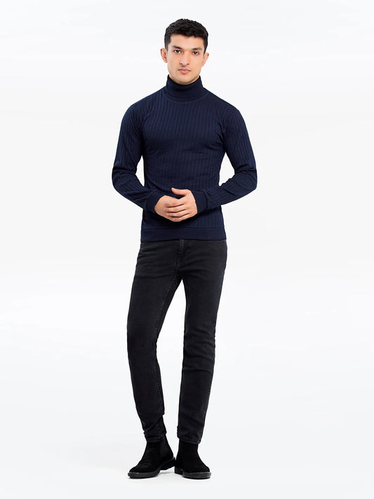 Men's Navy High Neck