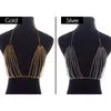 hinestone Crystal Bikini Bra Top Chest Belly Tassel Chains Crossover Harness Necklace Body Jewelry Festival Party Cover Up T200508